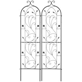 2 Packs Metal Garden Trellis for Climbing Plant Support 60x15 in Rustproof
