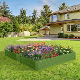 6 x 3 x 1 ft (2 pack) Metal Garden Bed,Outdoor Planter Box Metal Patio Kit Planting Bed for Vegetables Flowers Herb,Green