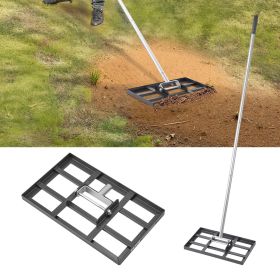 Lawn Leveling Rake, Lawn Leveler with 78 in Handle, 17x10 in Ground Plate, Rust-Resistant Carbon Steel Soil Leveler, 5 Heights Adjustable