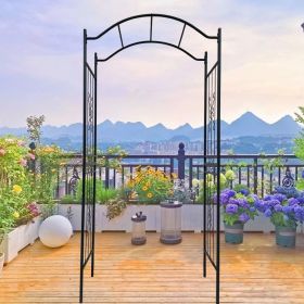 Metal Garden Arch Garden Arbor Trellis Climbing Plants Support Arch Outdoor Arch Wedding Arch Party Events Archway Black