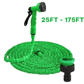 Scalable garden hose, high-pressure car wash hose with 7 spray functions, multifunctional home garden watering hose, water gun (Color: Green, Length: 175ft)