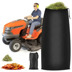 Lawn Tractor Leaf Bag 54 Cubic Feet Standard Garden Waste Bag W 112in Opening For Fast & Easy Leaf Riding Lawn Mower Rubbish Bag Outdoor (Color: Black)